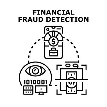 Financial fraud detection system and cybersecurity concept vector Stock Illustration