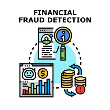 Financial fraud detection system verifying payment security Stock Illustration