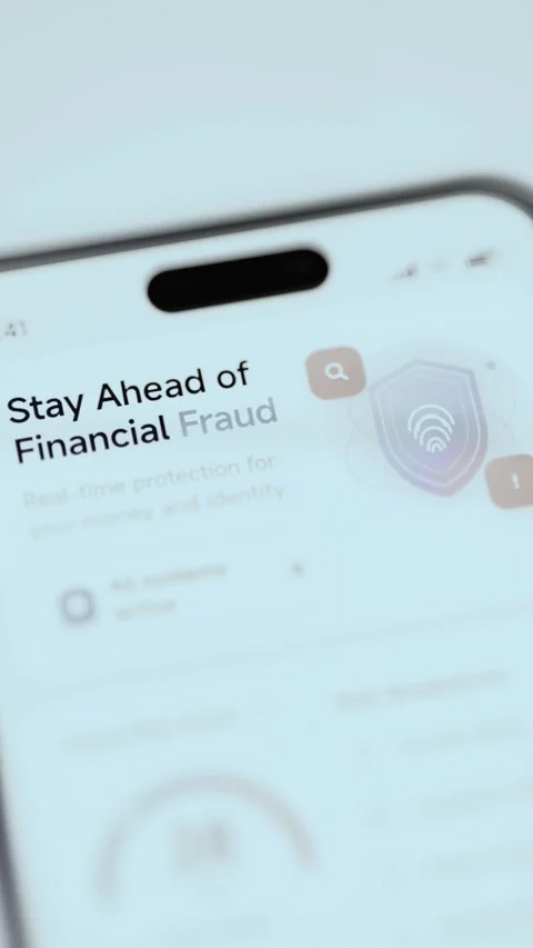 Financial Fraud Prevention Notification On Bright Smartphone 4K Stock Footage 341854657