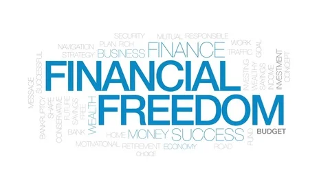 Financial freedom animated word cloud, t... | Stock Video | Pond5