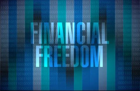 Financial freedom binary sign concept 스톡 일러스트