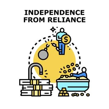 Financial freedom concept breaking chains and building wealth Stock Illustration
