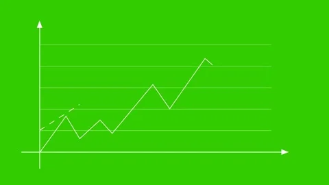 Financial Graph Analysis Rising Bar Graph Stock Market Chart Green Screen Video Stock Footage 324627884