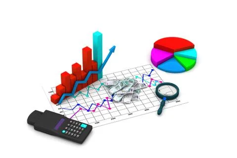 Financial graph analyzing Stock Illustration