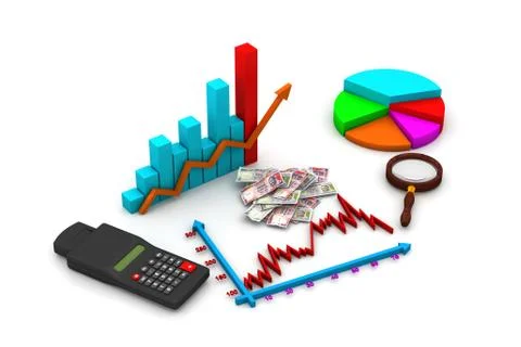 Financial graph analyzing Stock Illustration