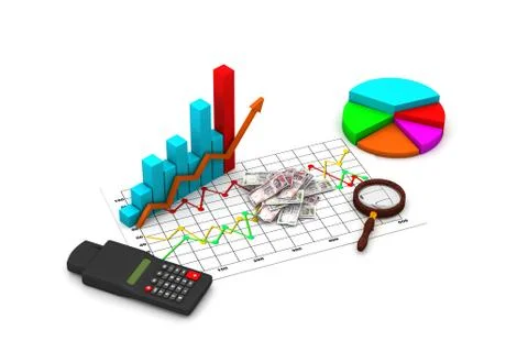 Financial graph analyzing Stock Illustration