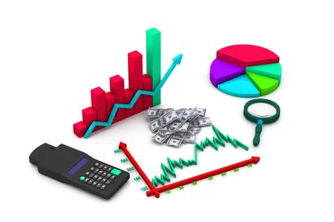 Financial graph analyzing Stock Illustration