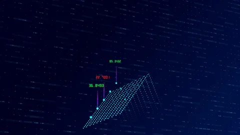 Financial graph and data showing a steady increase in profits, growing charts Stock Footage 114834354