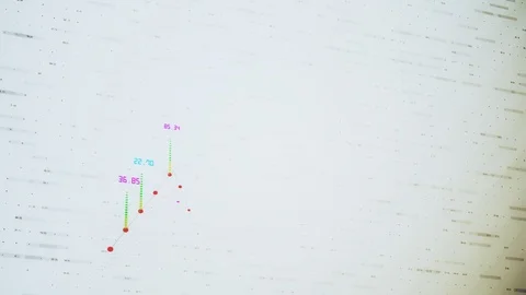 Financial graph and data showing profits in green neon color and loss in neon Stock Footage 123712954