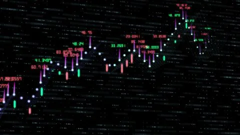 Financial graph and data showing a steady increase in profits, growing charts Stock Illustration