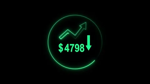 Financial graph with up and down arrows and dollar. Financial graph chart d.. Stock Footage 337369266