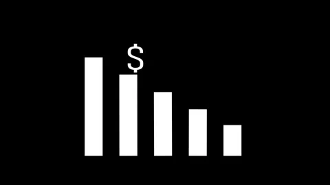 Financial graph bars dropping with dollar symbol. Smooth animation for prof.. Stock Footage 313382014