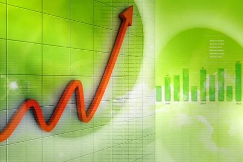 Financial graph in business background. Stock Illustration
