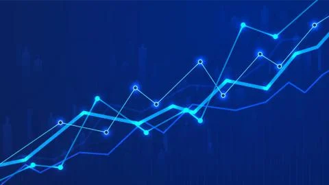 Financial graph chart. Business data analytics. Diagram growth and success in Illustrazione stock