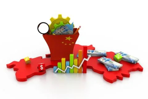 Financial graph in china Stock Illustration