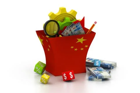 Financial graph in china. Stock Illustration