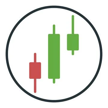 Financial Graph in Circle vector Crypto-currency Analytics icon or design e.. Stock Illustration