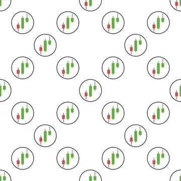 Financial Graph in Circle vector Crypto-currency Analytics seamless pattern Stock Illustration