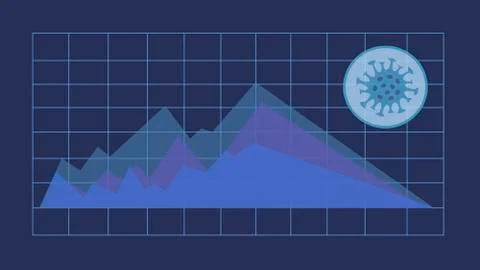 Financial graph decrease. Coronavirus impacts global economy. Economics fall  Stock Illustration