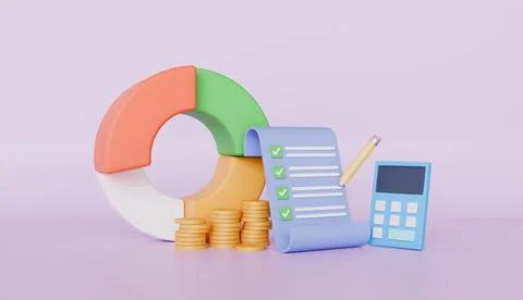 Financial graph economics analytics Calculator, information business document Stock Illustration