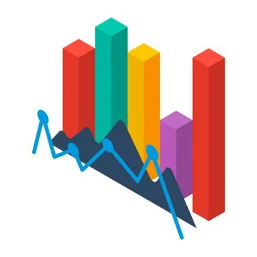 Financial graph icon, isometric style イラスト素材