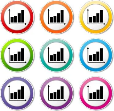 Financial graph icons Stock Illustration