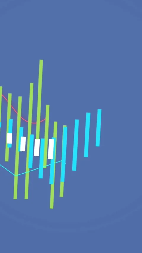 A financial graph with red and blue lines processing over a black background Stock Footage 344722974