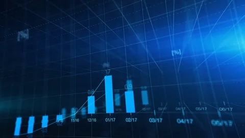 Financial graph showing statistics, stock or inflation rate index Stock Footage 125054906