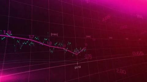 Financial graph showing statistics, stock or inflation rate index. Stock Illustration