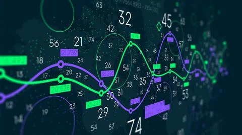 Financial graph visualization, stock index business analytics, profit and los Stock Illustration