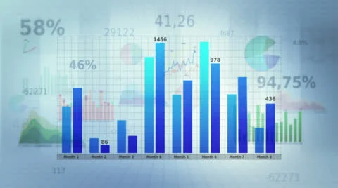 Financial graphs with free space to put your text. White. Loopable. Stock Footage 22905199