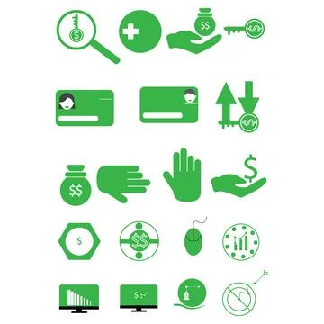 Financial Green Vector Icon Stock Illustration