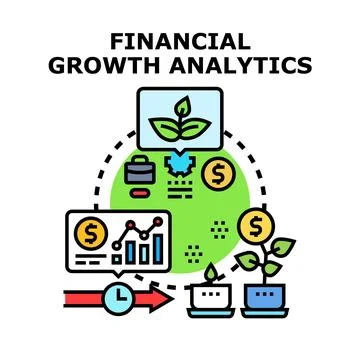 Financial growth analytics developing business success strategy 스톡 일러스트