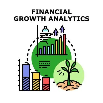 Financial growth analytics developing business strategy concept Illustrazione stock