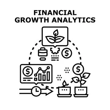 Financial growth analytics developing business success strategy Stock Illustration