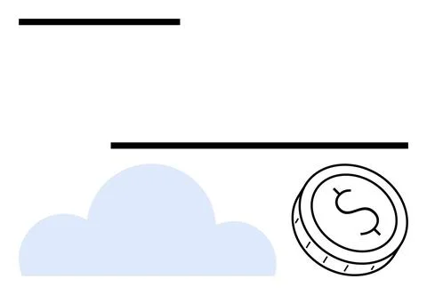 Financial Growth and Cloud Computing Integration Representing Modern Digita.. Illustrazione stock
