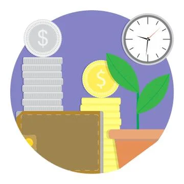 Financial growth and development vector icon Stock Illustration