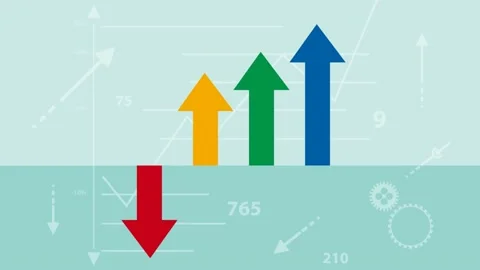 Financial growth background in flat design. rising arrows on the financial gr Video stock 208426152