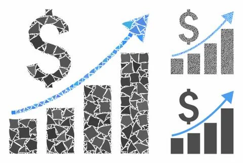 Financial growth bar chart Composition Icon of Uneven Elements Stock Illustration