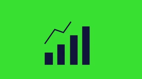Financial Growth Chart Up Arrow Icon Green Screen Animation 4K Vídeo Stock 339852881