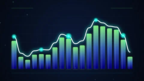 Financial Growth Chart: Bar and Line Graph Showing Upward Trend and Data An.. Stock Footage 346659969