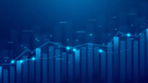 Financial Growth Chart with Digital Data Stock Illustration