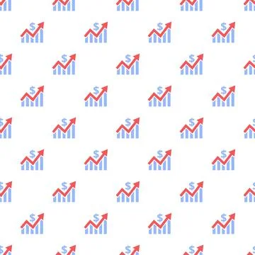 Financial growth chart pattern with dollar symbol Illustrazione stock