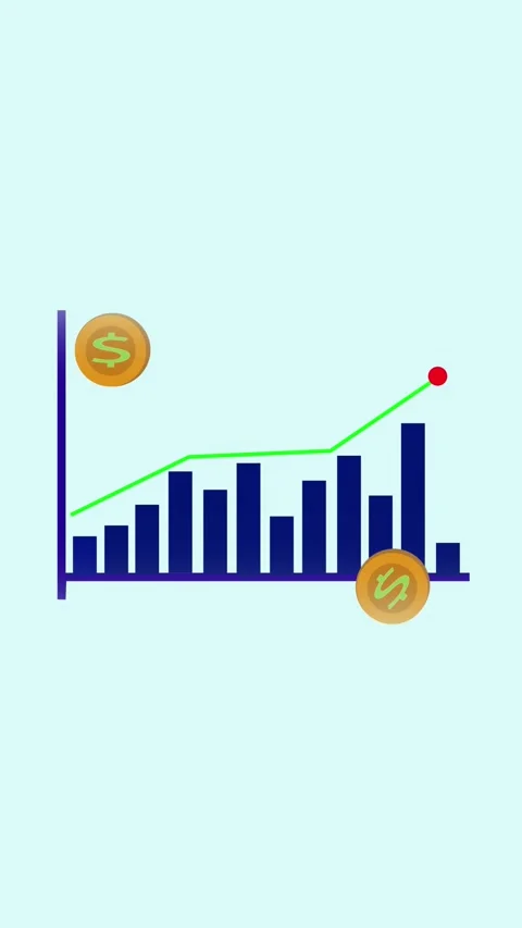 Financial growth chart with rising bars representing wealth, success, and p.. Stock Footage 321627847