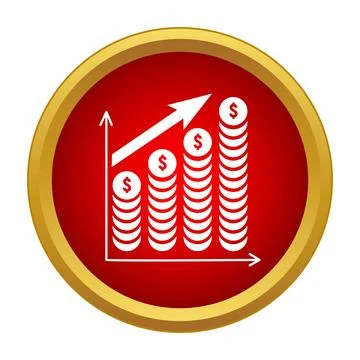 Financial growth chart showing increasing coin stacks 库存插图