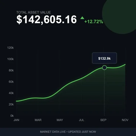 Financial Growth Chart: Total Asset Value Increase with Upward Trend Stock-Footage 346283351