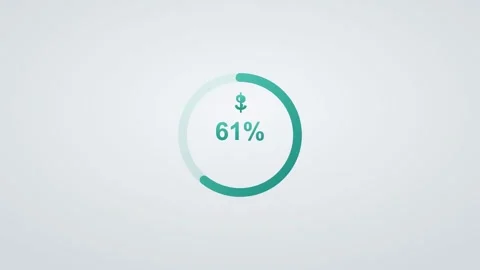 Financial growth concept with a circular progress ring reaching one hundred Stock Footage 342600279