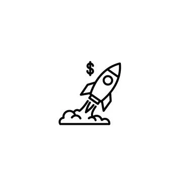 Financial growth concept with rocket launch and dollar currency symbol Stock Illustration