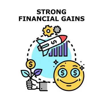 Financial growth concept with rocket symbolizing business success Stock Illustration
