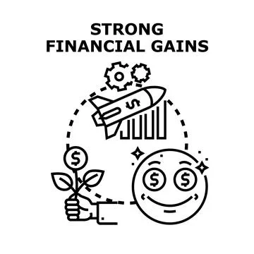 Financial growth concept with rocket symbolizing business success Stock Illustration